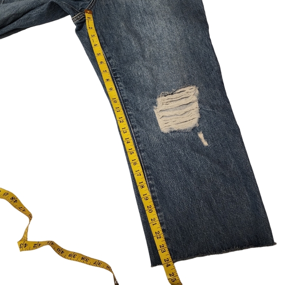 Express Vintage 90s Style Ankle Boot Mid Rise Ripped Knee Jeans 12S NWT - Picture 11 of 16